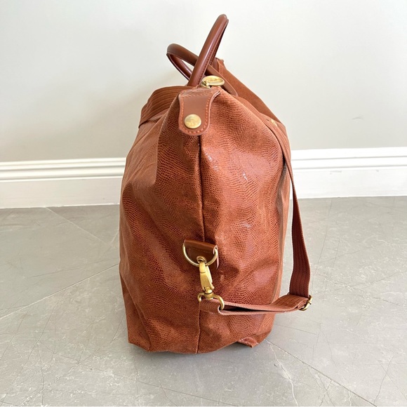 Diane Von Furstenberg Tan Faux Leather Oversize Travel Weekender Shoulder Bag - Picture 6 of 13